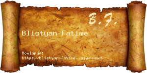 Blistyan Fatime névjegykártya